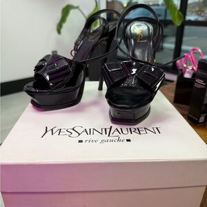 Yves Saint Laurent Black Patent Leather Heels